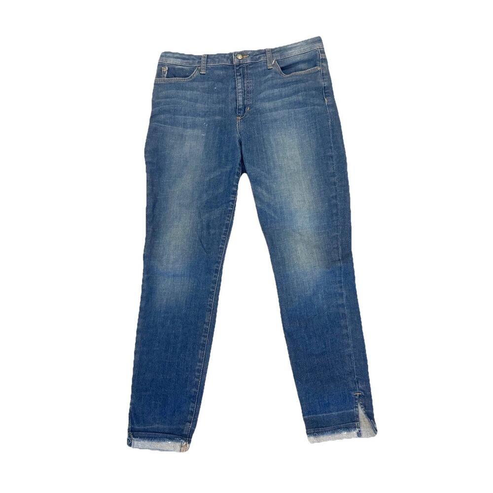 Joe's Jeans Womens Size 32 Blue Denim Straight Leg Flat Front Destructed Hem - Picture 1 of 10